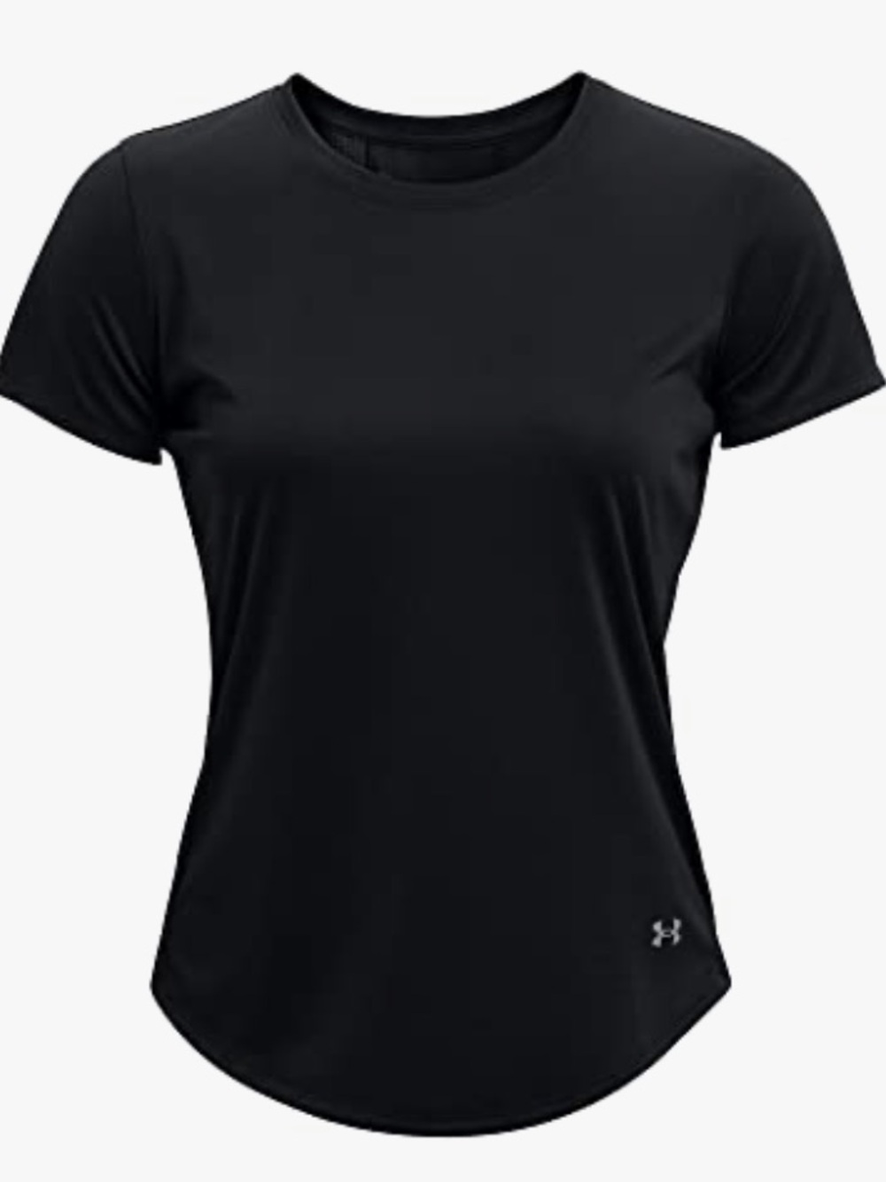 UNDER ARMOUR FITTED ATHLETIC SHORT SLEEVE T SHIRT CURVE BOTTON CREW NECKLINE LG